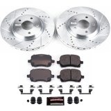 PowerStop Z23 Evolution Sport Brake Upgrade Kits with Calipers for 2007-2008 AURA, 2005-2008 G6, 2004-2008 MALIBU - KC1612A Pads, Z23, Red Calipers, Drilled/Slotted Rotors, Front/Rear, Chevy, Kit thumbnail 3