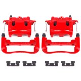 PowerStop Z23 Evolution Sport Brake Upgrade Kits with Calipers for 2005-2007 TITAN, QX56, 2005-2006 ARMADA - KC212 Rotors, Pads, Red Calipers, Drilled/Slotted Rotors, Pads, Front/Rear, Nissan, Kit thumbnail 4