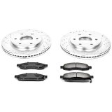 PowerStop Z23 Evolution Sport Brake Upgrade Kits with Calipers for 2005-2007 TITAN, QX56, 2005-2006 ARMADA - KC212 Rotors, Pads, Red Calipers, Drilled/Slotted Rotors, Pads, Front/Rear, Nissan, Kit thumbnail 5