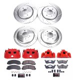 PowerStop Z23 Evolution Sport Brake Upgrade Kits with Calipers for 2010-2017 EXPEDITION, NAVIGATOR - KC5577 Rotors, Pads, Red Calipers, Drilled/Slotted Rotors, Z-23 Pads, Front/Rear, Ford, Lincoln, Kit thumbnail 4