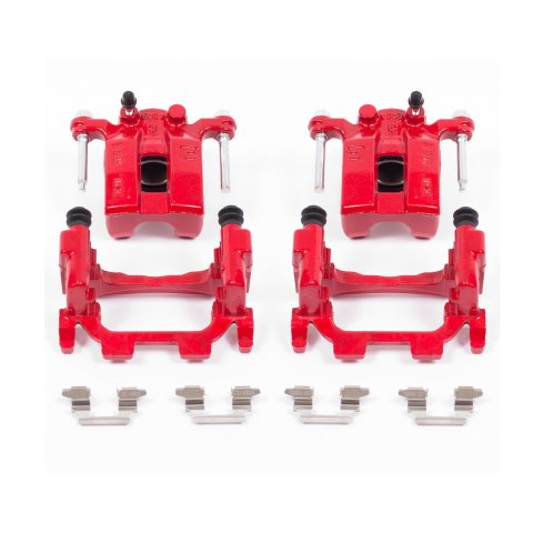 PowerStop Z23 Evolution Sport Brake Upgrade Kits with Calipers KC6497 Disc Kits, Pads, Drilled/Slotted Rotors, Red Calipers, Front/Rear, for Nissan, Kit thumbnail 6