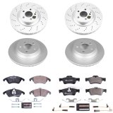 PowerStop Euro-Stop Brake Kits for 2010-2016 E350, 2013-2016 E400 - ESK7616 Rotors/Pads, Euro-Stop, ECE-R90 Semi-Metallic Pads, Iron Rotors, Geomet Coated, Smooth, Front and Rear, Mercedes-Benz, Set thumbnail 7