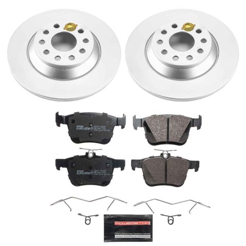PowerStop Euro-Stop Brake Kits for 2019-2020 JETTA, 2022-2025 Q3, 2018-2024 TIGUAN - ESK8168 Rotor and Pad Combos, Kits, Solid Surface Rotors, Carbon Fiber Ceramic Pads, Front and Rear, Audi, Volkswagen, Kit thumbnail 5