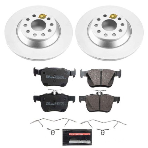 PowerStop Euro-Stop Brake Kits for 2019-2020 JETTA, 2022-2025 Q3, 2018-2024 TIGUAN - ESK8168 Rotor and Pad Combos, Kits, Solid Surface Rotors, Carbon Fiber Ceramic Pads, Front and Rear, Audi, Volkswagen, Kit thumbnail 6