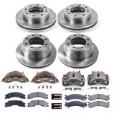 PowerStop Z17 Evolution Plus Stock Replacement Brake Kits with Calipers KCOE6274 Disc Kits, Replacement, Front and Rear, Solid Surface Rotors, Cast Iron Calipers, Natural, Chevrolet, GMC, Kit thumbnail 1