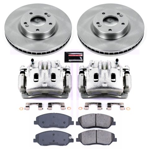 Power Stop 07-09 Hyundai Santa Fe Front Autospecialty Kit w/Cals (2x psbJBR1328, 1x psbL3210, 1x psbL3211, 1x psb16-1202) thumbnail 1