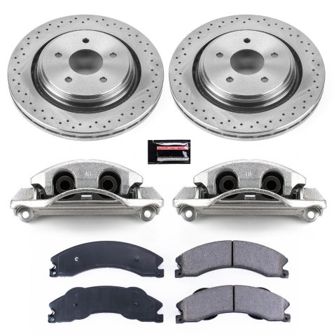 Power Stop 11-19 GMC Sierra 3500 HD Rear Autospecialty Kit w/Cals (1x psbL5306, 1x psbL5307, 2x psbAR82155, 1x psb16-1411)