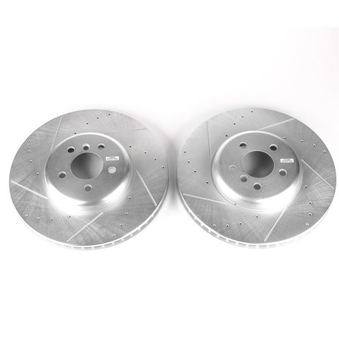 Power Stop 10-15 BMW 750i xDrive Front Drilled & Slotted Rotor - Pair (1x psbEBR1219XR, 1x psbEBR1220XL) thumbnail 2