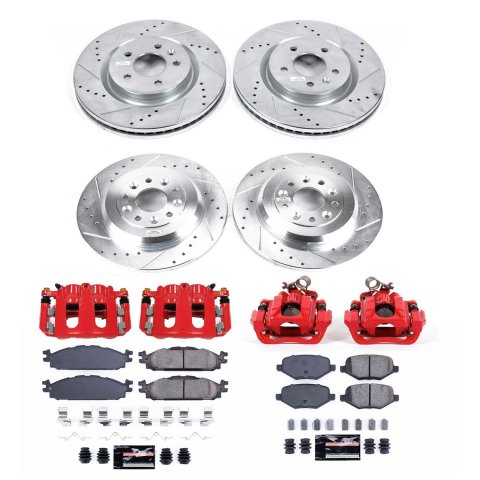 Power Stop 11-19 Lincoln MKT Front & Rear Z23 Evolution Kit w/Cals (1x psbS5214, 1x psbK5583, 1x psbK8846) thumbnail 5