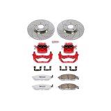 PowerStop Z26 Street Warrior Brake Upgrade Kits with Calipers for 2006-2009 350Z, 2005-2007 G35 - KC112A-26 Disc Kits, Performance Kits, Front, Cross-drilled/Slotted Rotors, 2-piston Red Calipers, Infiniti, Nissan, Kit thumbnail 6