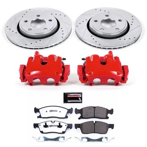 Power Stop 11-16 Jeep Gr& Cherokee Front Z36 Truck & Tow Kit w/Cals (1x psbK5951-36, 1x psbS5296) thumbnail 3