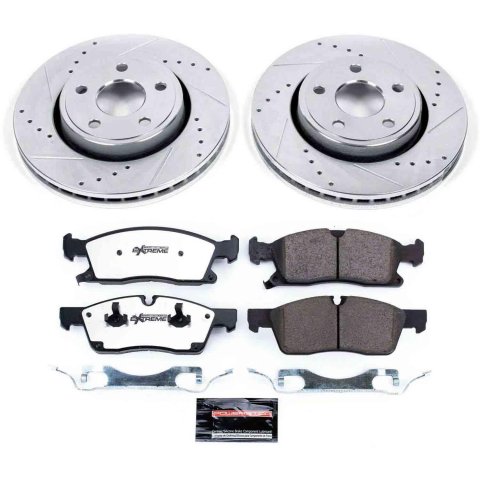Power Stop 11-16 Jeep Gr& Cherokee Front Z36 Truck & Tow Kit w/Cals (1x psbK5951-36, 1x psbS5296) thumbnail 5