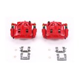 PowerStop Z26 Street Warrior Brake Upgrade Kits with Calipers KC4603-26 Disc Kits, Performance Calipers, Front, Cross-drilled/Slotted Rotors, 2-piston Red Calipers, Subaru, Kit thumbnail 1