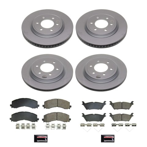 PowerStop Z17 Evolution Plus GEOMET Coated Brake Kits for 2022-2024 EXPEDITION, NAVIGATOR, 2021-2024 F-150 - CRK8803 Rotor and Pad Combos, Coated, Solid Surface Rotors, Ceramic Pads, Front and Rear, Ford, Lincoln, Kit thumbnail 3