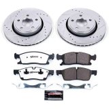 PowerStop Z36 Truck and Tow Brake Upgrade Kits with Calipers for 2011-2017 DURANGO, 2011-2016 GRAND CHEROKEE - KC5952-36 Disc Kits, Performance Kits, Front Rear, Cross-drilled/Slotted Rotors, Red Powdercoated Calipers, Dodge, Jeep, Kit thumbnail 5