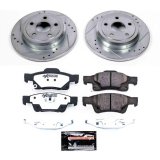 PowerStop Z36 Truck and Tow Brake Upgrade Kits with Calipers for 2011-2017 DURANGO, 2011-2016 GRAND CHEROKEE - KC5952-36 Disc Kits, Performance Kits, Front Rear, Cross-drilled/Slotted Rotors, Red Powdercoated Calipers, Dodge, Jeep, Kit thumbnail 6