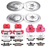 PowerStop Z36 Truck and Tow Brake Upgrade Kits with Calipers for 2002-2006 EXPEDITION, 2003-2006 NAVIGATOR - KC1934-36 Disc Kits, Performance Kits, Front Rear, Cross-drilled/Slotted Rotors, Red Calipers, Ford, Lincoln, Kit thumbnail 2