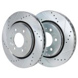 PowerStop Z36 Truck and Tow Brake Upgrade Kits with Calipers for 2007-2009 EXPEDITION, NAVIGATOR - KC4109-36 Rotors, Pads, Red Calipers, Drilled/Slotted Rotors, Pads, Front/Rear, Ford, Lincoln, Kit thumbnail 1