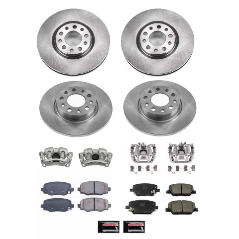 PowerStop Z17 Evolution Plus Stock Replacement Brake Kits with Calipers for 2016-2018 500X, 2015-2018 RENEGADE - KCOE7300 Disc Kit, Replacement, Remanufactured, Front and Rear, Solid Surface Rotors, 1-piston Calipers, Pads, Fiat, Jeep, Kit thumbnail 2