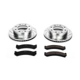 PowerStop Z23 Evolution Sport Brake Upgrade Kits with Calipers KC5338 Disc Kit, Kit, Front and Rear, Cross-drilled/Slotted Surface Rotors, Pads, Red Calipers, Chevy, GMC, Kit thumbnail 5