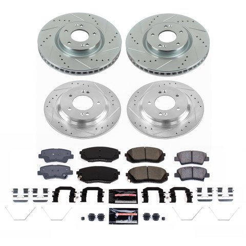 Power Stop 2020 Kia Optima Front and Rear Z23 Evolution Brake Kit (1x psbK7509, 1x psbK6985)