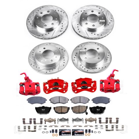 Power Stop 05-06 Hyundai Elantra Front and Rear Z23 Evolution Kit w/Calipers (1x psbS3302, 1x psbK1087, 1x psbK3106, 1x psbS15186) thumbnail 2