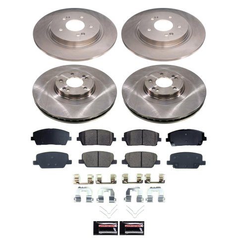 PowerStop Z17 Evolution Plus Stock Replacement Brake Kits for 2020-2025 PALISADE, 2020-2024 TELLURIDE - KOE8918 Rotor and Pad Combos, Replacement, Solid Surface Rotors, Ceramic Pads, Front and Rear, Hyundai, Kia, Kit thumbnail 1