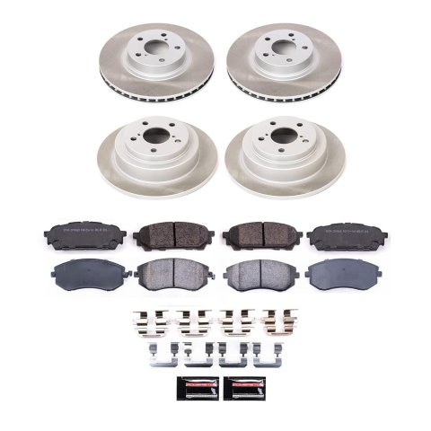 Power Stop 05-06 Saab 9-2X Front and Rear Semi-Coated Rotor Kit (1x psbSC1124, 1x psbSC447)