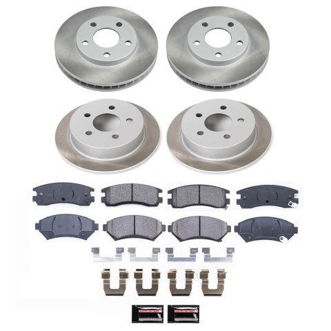 Power Stop 04-05 Buick Century Front and Rear Semi-Coated Rotor Kit (1x psbSC1558, 1x psbSC2553)