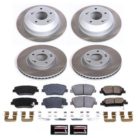 Power Stop 10-12 Hyundai Santa Fe Front and Rear Semi-Coated Rotor Kit (1x psbSC5926, 1x psbSC7507)