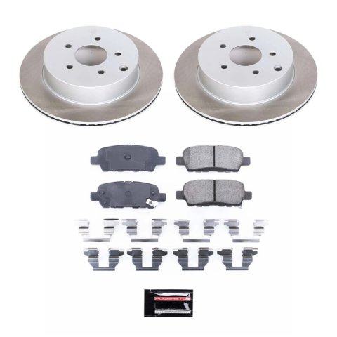 PowerStop Z17 Evolution Plus Semi-Coated Rotor Brake Kits SC6497 and Pad Combo, Semi-Coated, Front and Rear, Solid Surface Rotors, Ceramic Pads, for Infiniti, for Nissan, Kit thumbnail 6