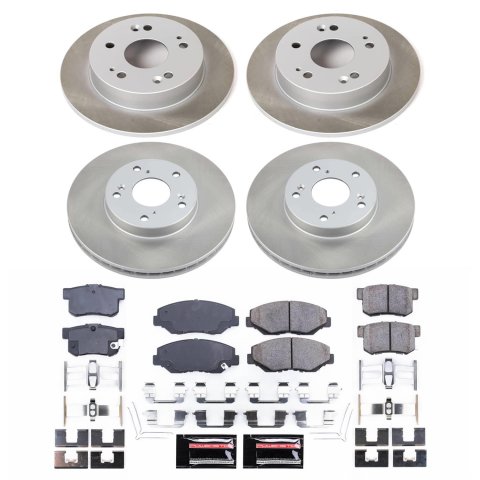 Power Stop 14-15 Acura ILX Front and Rear Semi-Coated Rotor Kit (1x psbSC1043, 1x psbSC1243)