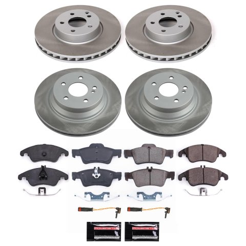 Power Stop 10-16 Mercedes-Benz E350 Front and Rear Semi-Coated Rotor Kit (1x psbSC5792, 1x psbSC6359)