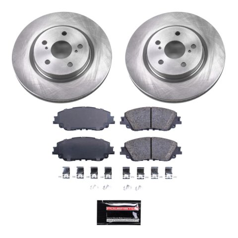 PowerStop Z17 Evolution Plus Semi-Coated Rotor Brake Kits SC8348 and Pad Combo, Semi-Coated, Front and Rear, Solid Surface Rotors, Ceramic Pads, Lexus, Toyota, Kit thumbnail 1