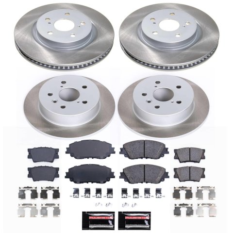 PowerStop Z17 Evolution Plus Semi-Coated Rotor Brake Kits SC8348 and Pad Combo, Semi-Coated, Front and Rear, Solid Surface Rotors, Ceramic Pads, Lexus, Toyota, Kit thumbnail 2