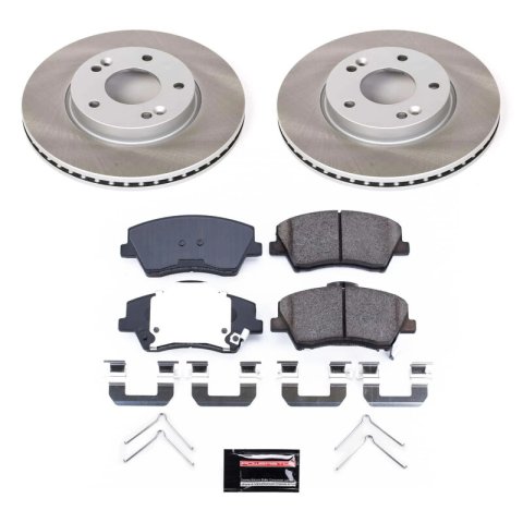 Power Stop 18-20 Hyundai Elantra GT Front and Rear Semi-Coated Rotor Kit (1x psbSC6502, 1x psbSC7370)