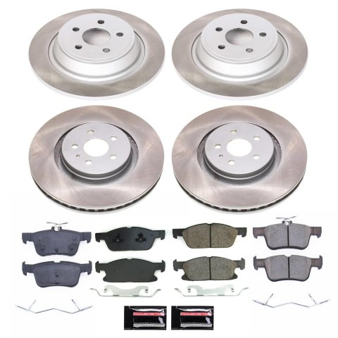 Power Stop 17-20 Lincoln MKZ Front and Rear Semi-Coated Rotor Kit (1x psbSC7144, 1x psbSC8960) thumbnail 5