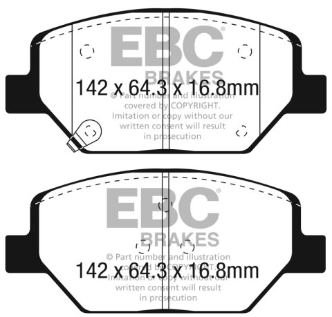 EBC S13 Brake Pad and Rotor Kit (1x ebcDP43065R, 1x ebcRK7823) thumbnail 6