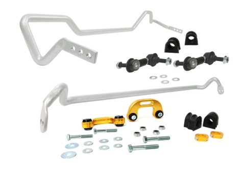 Whiteline Sway Bars for 2002-2007 IMPREZA - BSK007 Bars, Front and Rear, Solid, Steel, Silver Powdercoated, 22.00mm Diameter, Subaru, Kit