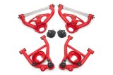 BMR Suspension A-Arms AAK462R Control Arms, Tubular, Front Upper, Front Lower, Tall Ball Joint, Steel, Red Powdercoated, Buick, Chevy, Oldsmobile, Pontiac, Kit thumbnail 1