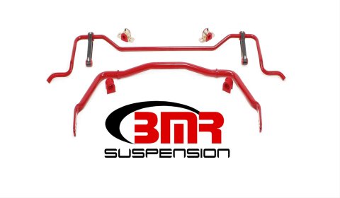 BMR 05-10 Ford S197 Mustang Sway Bar Package - Red (1x bmrSB022R, 1x bmrSB023R)