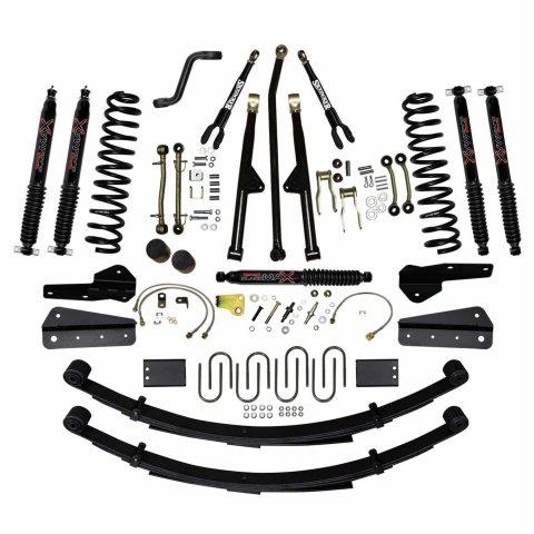 Skyjacker 84-01 XJ 6in RR2 FR DRate Long Travel Suspension Lift Kit w/RR Leaf Springs/Blk Max Shocks (Bundled Kit)