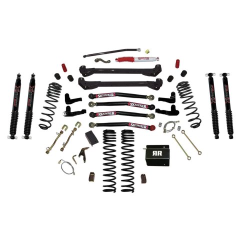 Skyjacker 97-06 Jeep TJ 6in Dual Rate Long Travel Coils Long Arm RR1 Lift Kit w/ Black Max Shocks (Bundled Kit)