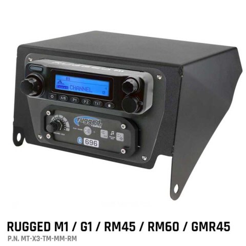Rugged Radios Can-Am Mav X3 Comp Comm Kit w/ BT 2-Way Radio STX Stereo / M1 VHF Bus Band / Top Mount (1x rgdMCK-STX-2P-M1, 1x rgdMT-X3-TM-MM-RM) thumbnail 2