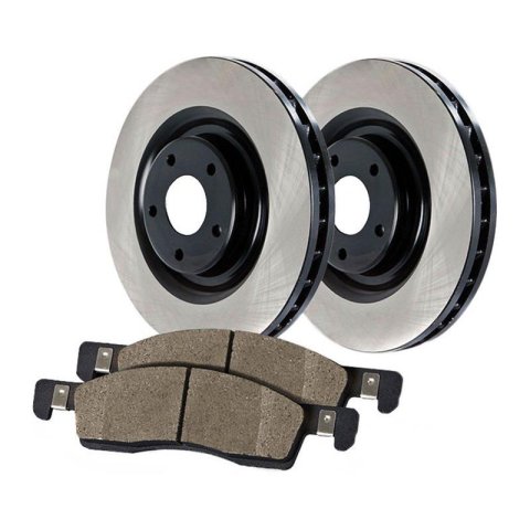 Centric Preferred Axle Packs 909.33089 Brake Rotor and Pad Combo, Front, Solid, Carbon Iron, Black E-Coat, Ceramic, Audi, Volkswagen, Kit thumbnail 1