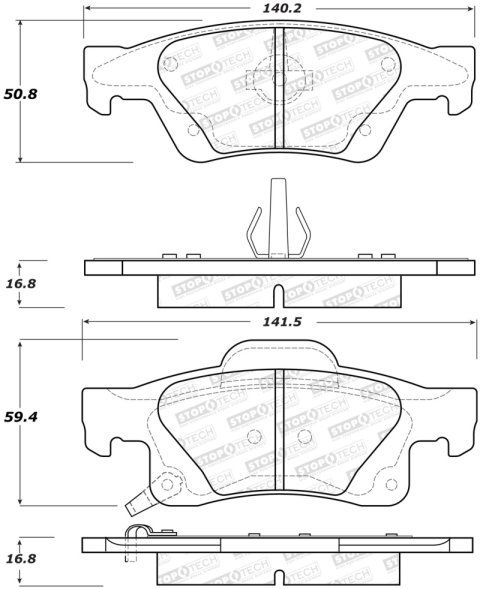 Street Axle Pack, Slotted, Rear (1x sto308.14980, 1x sto126.58007SL, 1x sto126.58007SR)