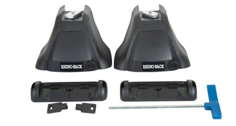 Rhino-Rack 07-13 Chevrolet Silverado 1500 4 Door Pick Up Heavy Duty 2500 1 Bar Roof Rack - Black (1x rhrDK227H, 1x rhrRB1375B, 1x rhrRLKHDH) thumbnail 1