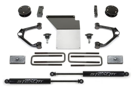 Fabtech 07-18 GM K1500 w/OE Forged UCA 3.5in Budget UCA System w/Rear Stealth Shocks (1x fabFTS21186)