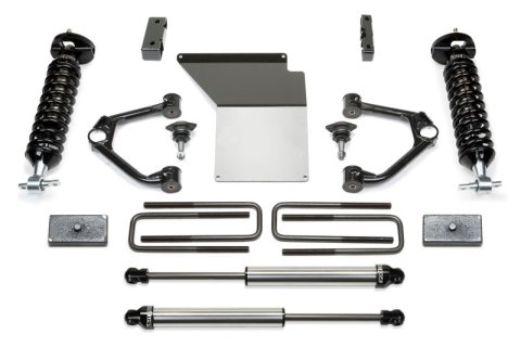 Fabtech 14-18 GM K1500 w/OE Alum. UCA 4in Budget UCA System w/DL 2.5 Coilovers & Rear DL Shocks (1x fabFTS21205)