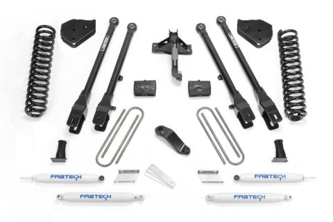 Fabtech 17-21 Ford F250/F350 4WD Diesel 4in 4Link Sys w/Coils & Perf Shks (Bundled Kit)